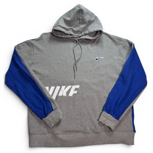 Nike Air Pullover Hoodie Gray Blue Men’s Medium Cotton Sweatshirt